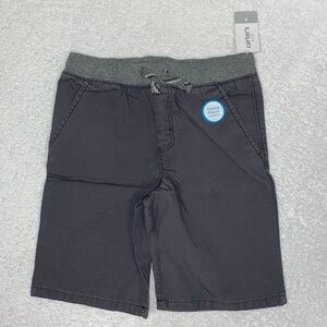 NWT carters grey cotton working drawstring shorts boys size 8